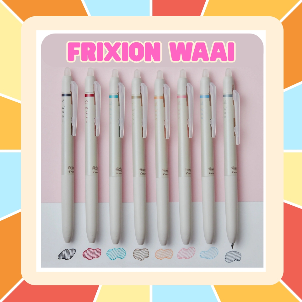 ปากกาเจลลบได้ Pilot Frixion Waai 0.5 มม. แบบกด หมึกเจลลบได้ สีพาสเทล | ปากกาญี่ปุ่น เขียนลื่น ลบได้ ไม่เลอะ