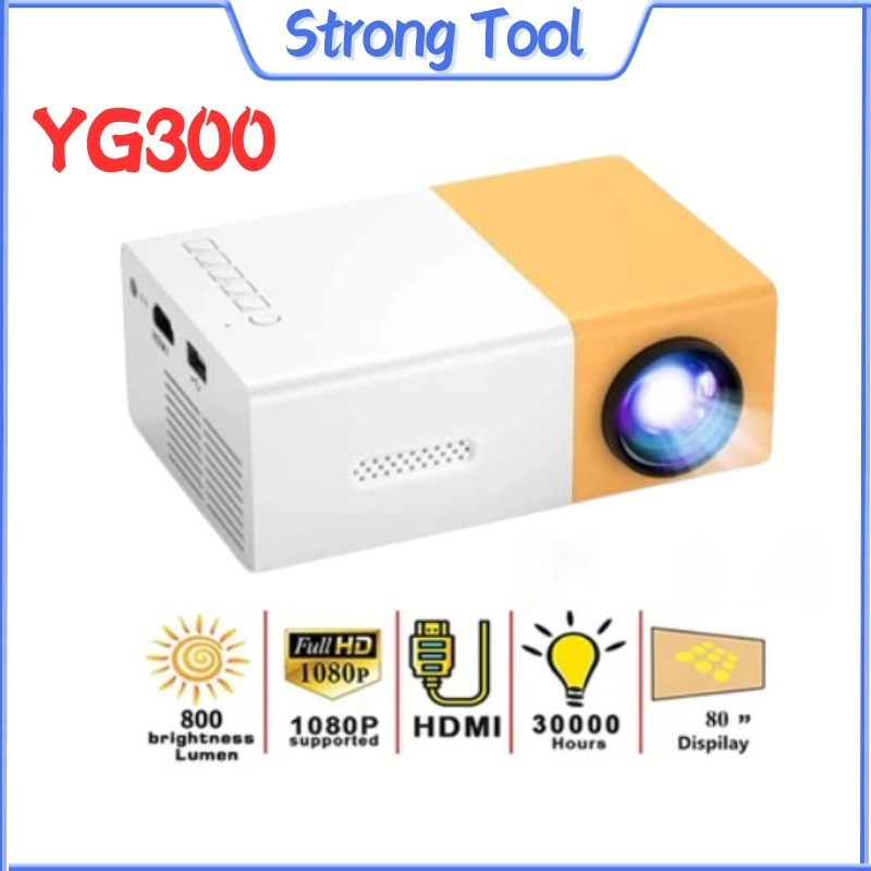 【จัดส่งที่รวดเร็ว】YG300/HY300-POR มินิโปรเจ็กเตอร์ Mini 1080 HD Home Leisure Projector HDMI USB Proj