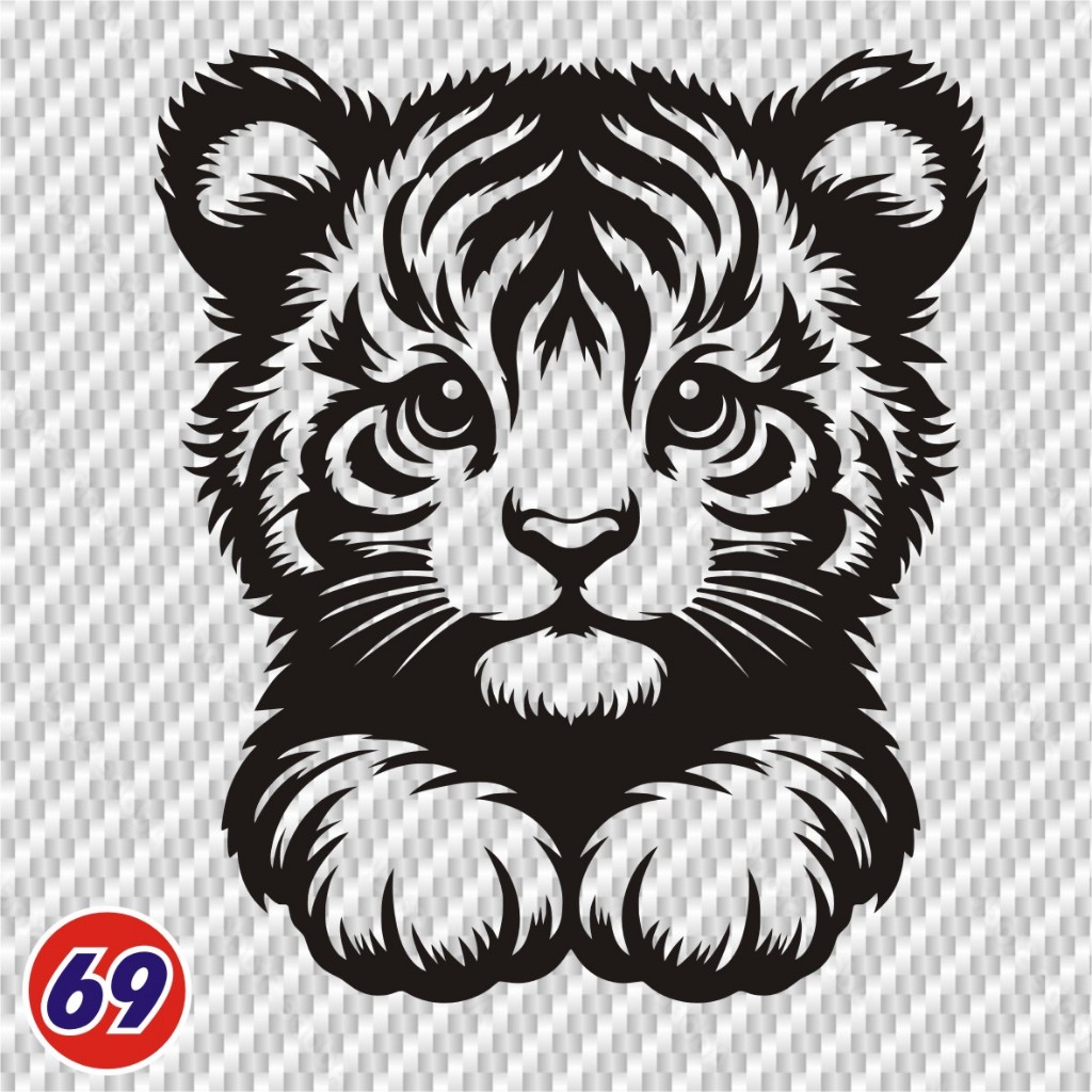 tiger2 สติกเกอร์ติดรถ  pvc กันน้ำ โลโก้  ขนาด 8 x 9 cm  ราคาชิ้นละ 19 บาท เป็นงานลายเส้น ไม่มีพื้นหลัง มีหลายสีให้เลือก