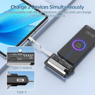 GOOJODOQ 10000mah Mini Powerbank อินเทอร์เฟซคู่ แบตสํารอง พาวเวอร์แบงค์พกพา แบตเตอรี่แบบเปลี่ยนได้
