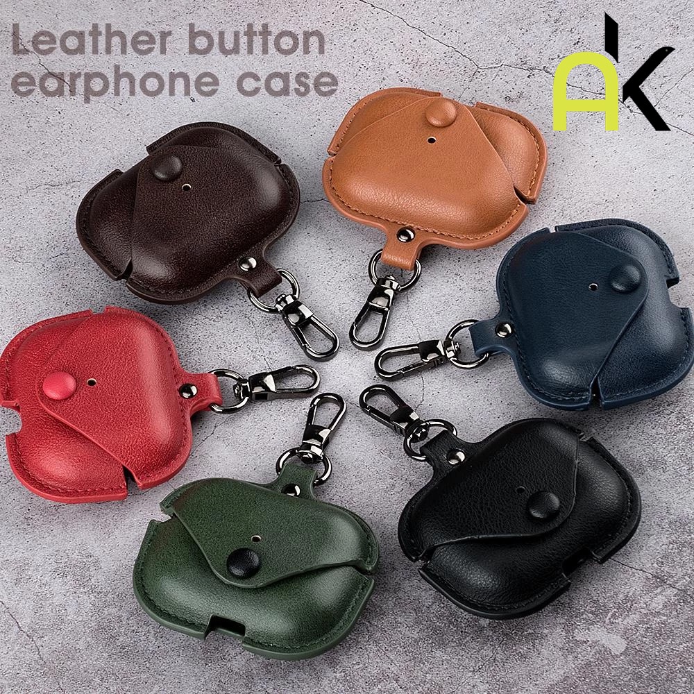 AK Retro PU หนังสําหรับ AirPods 4 ANC ธุรกิจหูฟังสําหรับ AirPod 1/2/3/Pro Pro2 กรณี AirPods 3 ฝาครอบชุดหูฟังพร้อมตะขอ