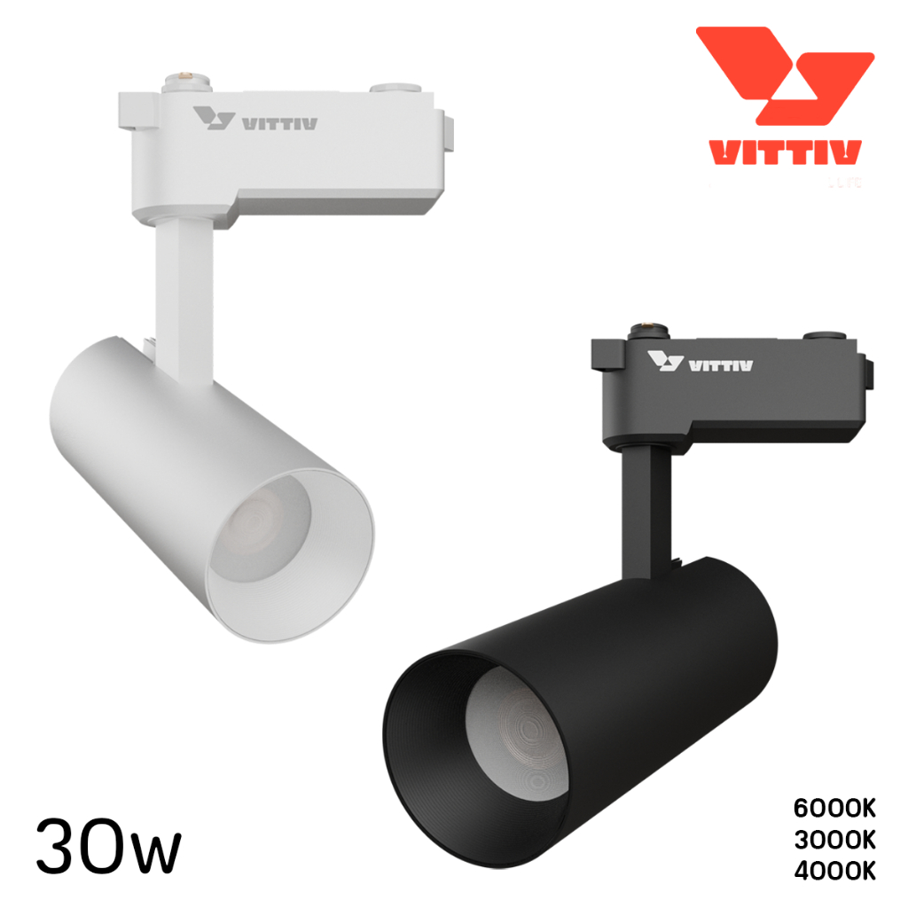 Vittiv Quantum 30 Tracklight โคมไฟ แทรคไลท์ แสง 3000k - 6000k 2400Lumen สีของโคม ขาว/ดำ 30W