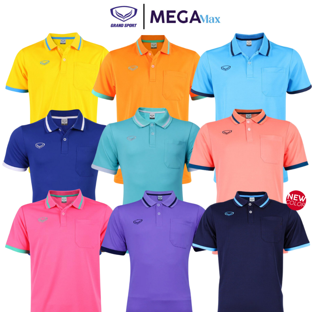 เสื้อโปโล Grand sport 12-585 เสื้อคอปก ชาย มีกระเป๋าอกซ้าย ซับเหงื่อ ระบายอากาศ (โพส 1/2)