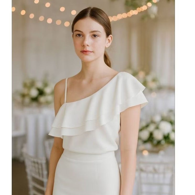 📮พร้อมส่ง 📮LT002 เสื้อไหล่เฉียงทรงสวยมาก