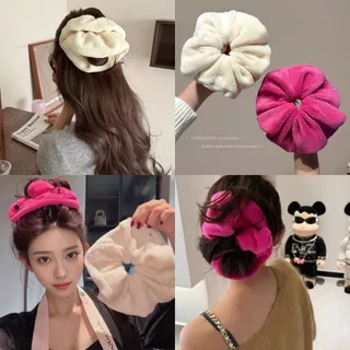 🔥พร้อมส่ง🔥 ยางมัดผมจัมโบ้ JUMBO ยางรัดผมขนนุ่ม ยางรัดผมเสริมฟองน้ำ