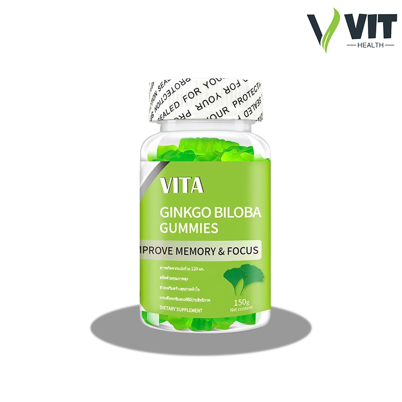 (60 เม็ด) VITA GINKGO BILOBA GUMMIES กัมมี่แปะก๊วย ปรับปรุงหน่วยความจำ