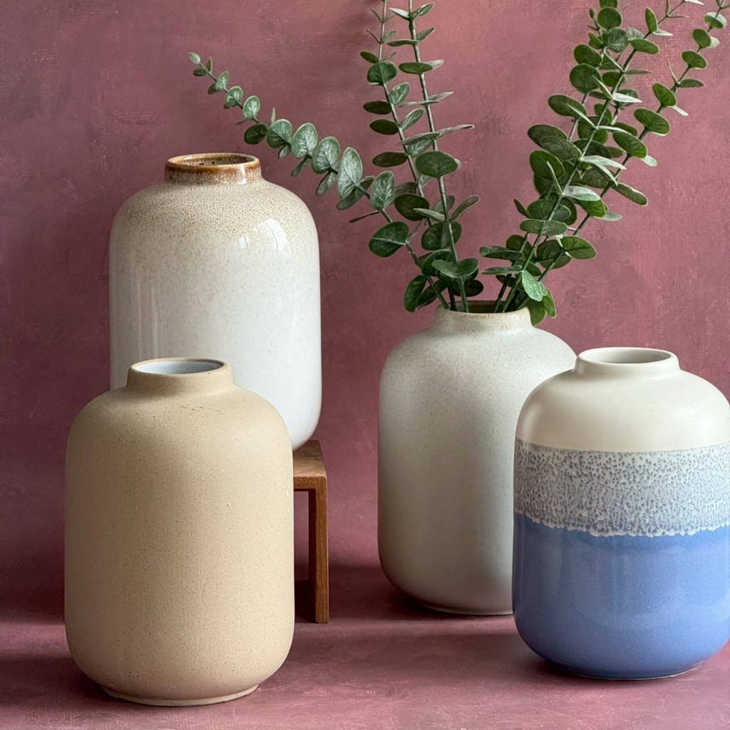 แจกันเซรามิก แจกันใส่ดอกไม้ แจกัน Vase สำหรับตกแต่งโต๊ะอาหาร ตกแต่งห้องนั่งเล่น – AT1CERAMIC