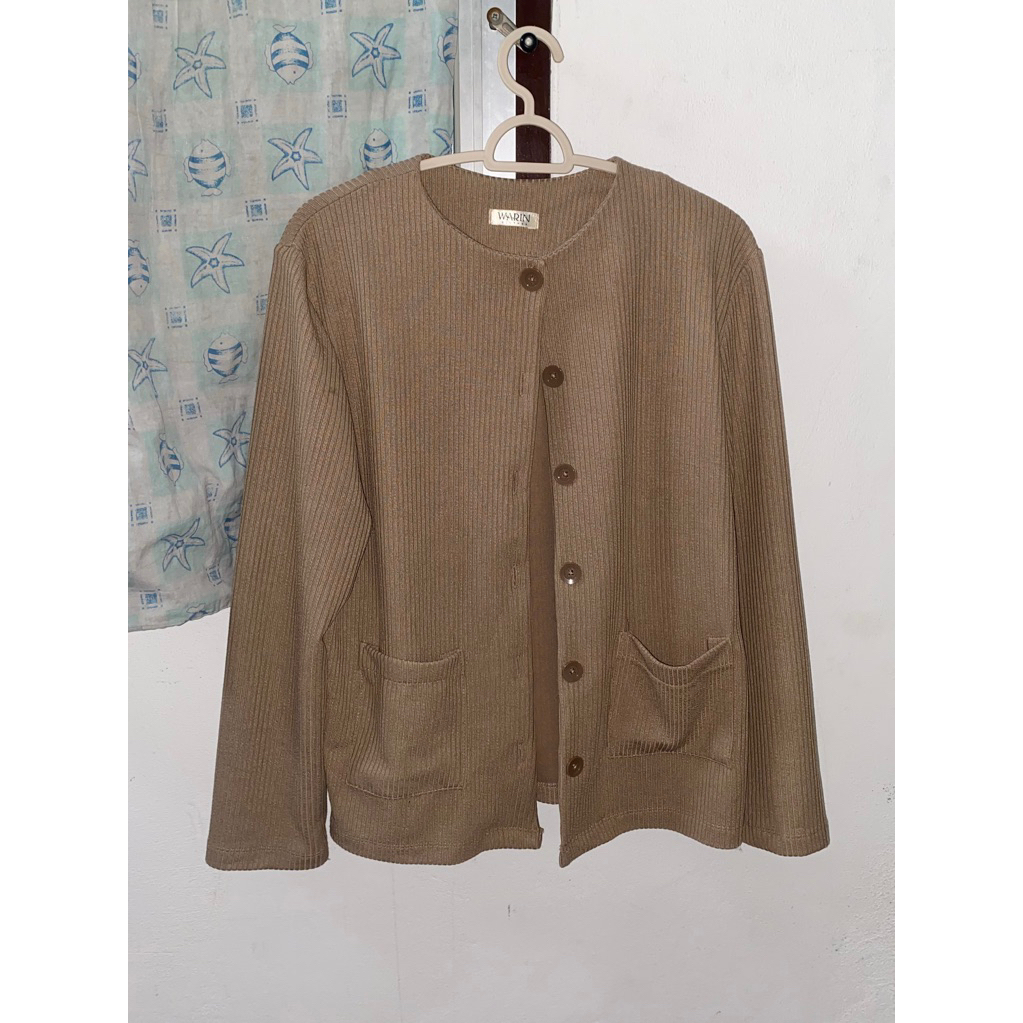 เสื้อคาร์ดิแกนแขนยาวสีน้ำตาล มือ2 ของ WARIN Brand