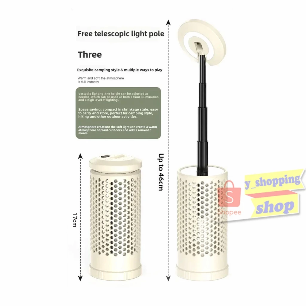 CH-026 CMMPING LIGHT ไฟฉายพกพา ไฟแคมป์ปิ้ง สว่างมาก สามารถยืดได้ ปรับได้ 4โหมดTYPE-C Rechargeable thumbnail 4