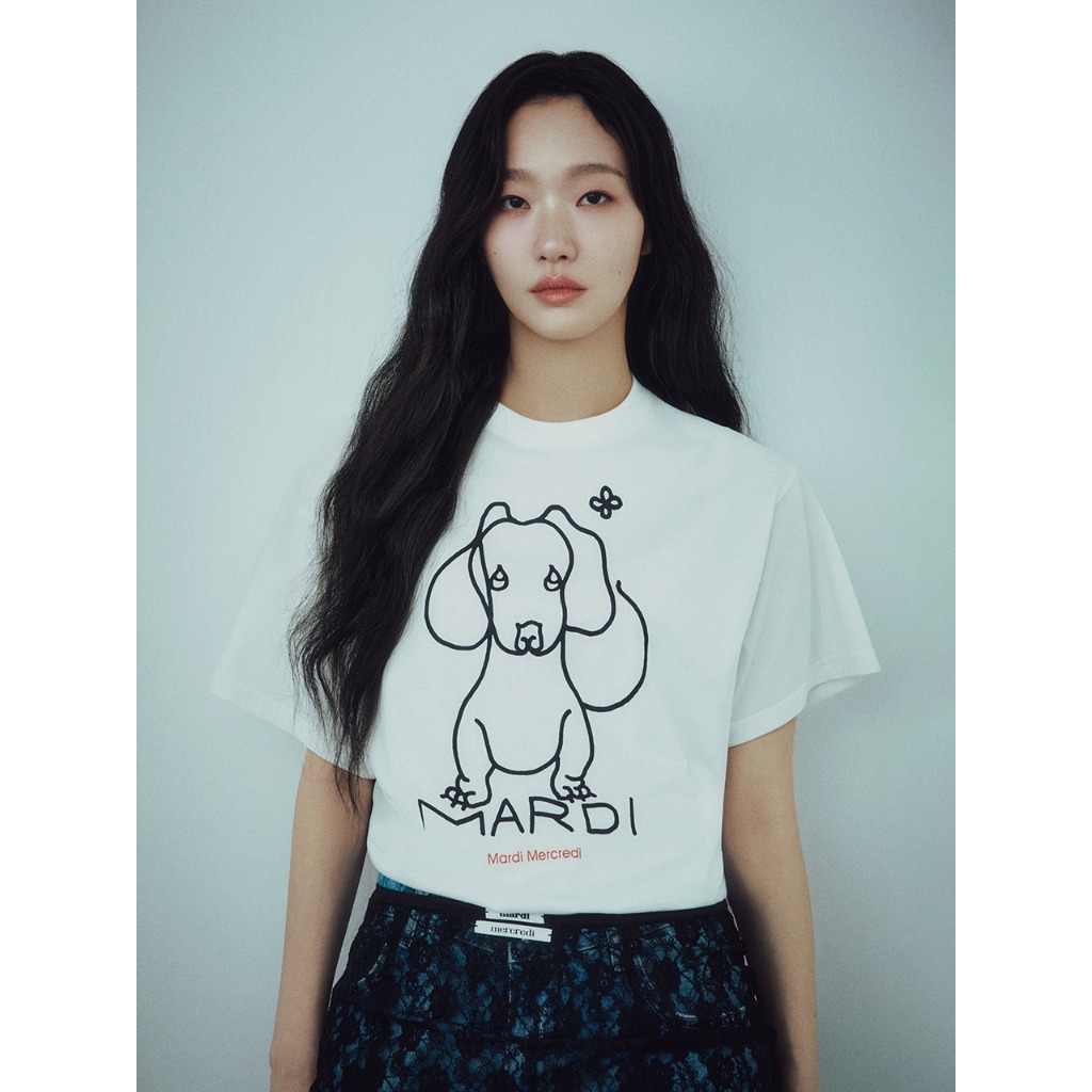 พร้อมส่ง/ของแท้ 💯เสื้อยืดผู้หญิง Mardi Mercredi FLOWERMARD T-SHIRT สไตล์เกาหลี ฟรีไซซ์