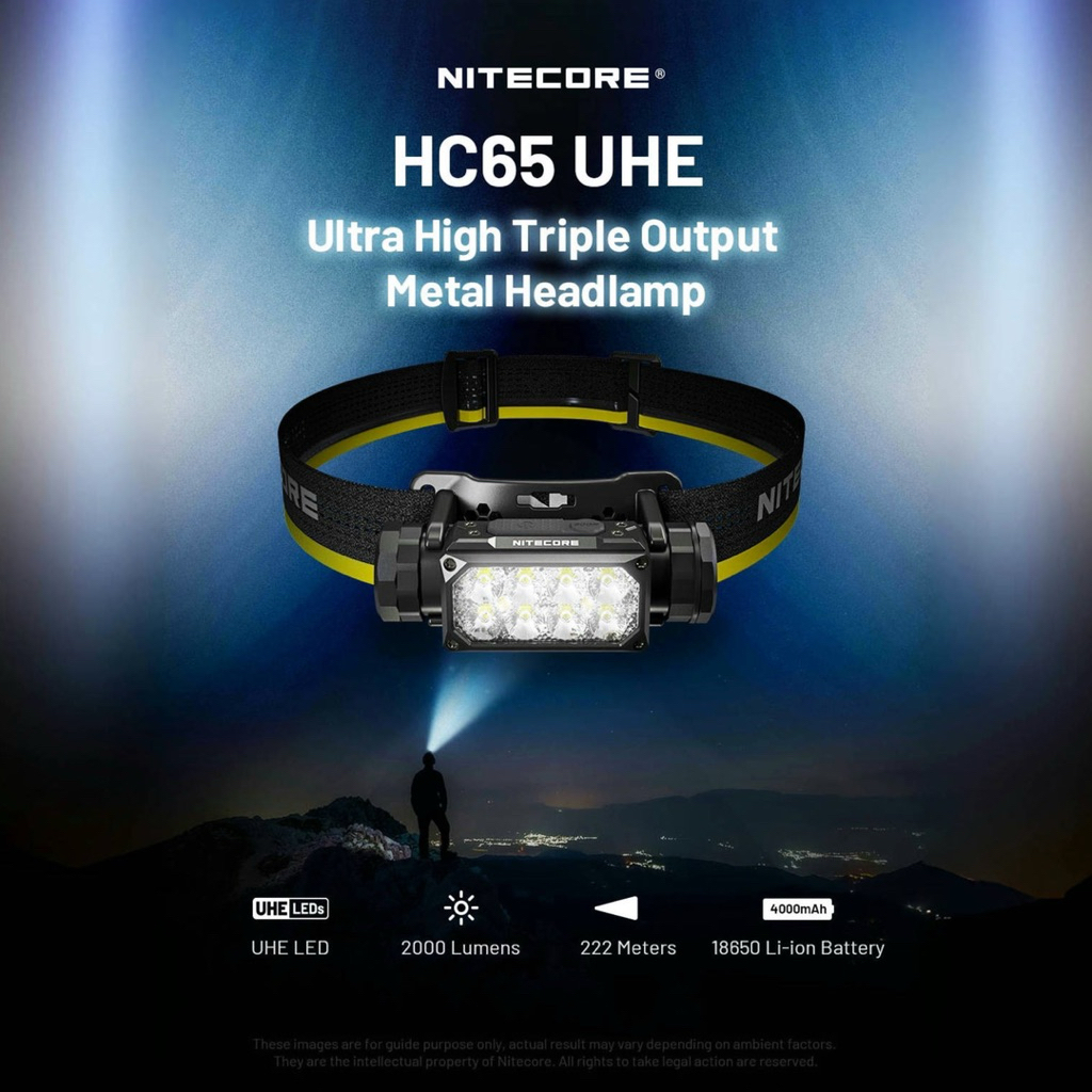 ไฟหน้าnitecore HC65UHE （2000lm）
