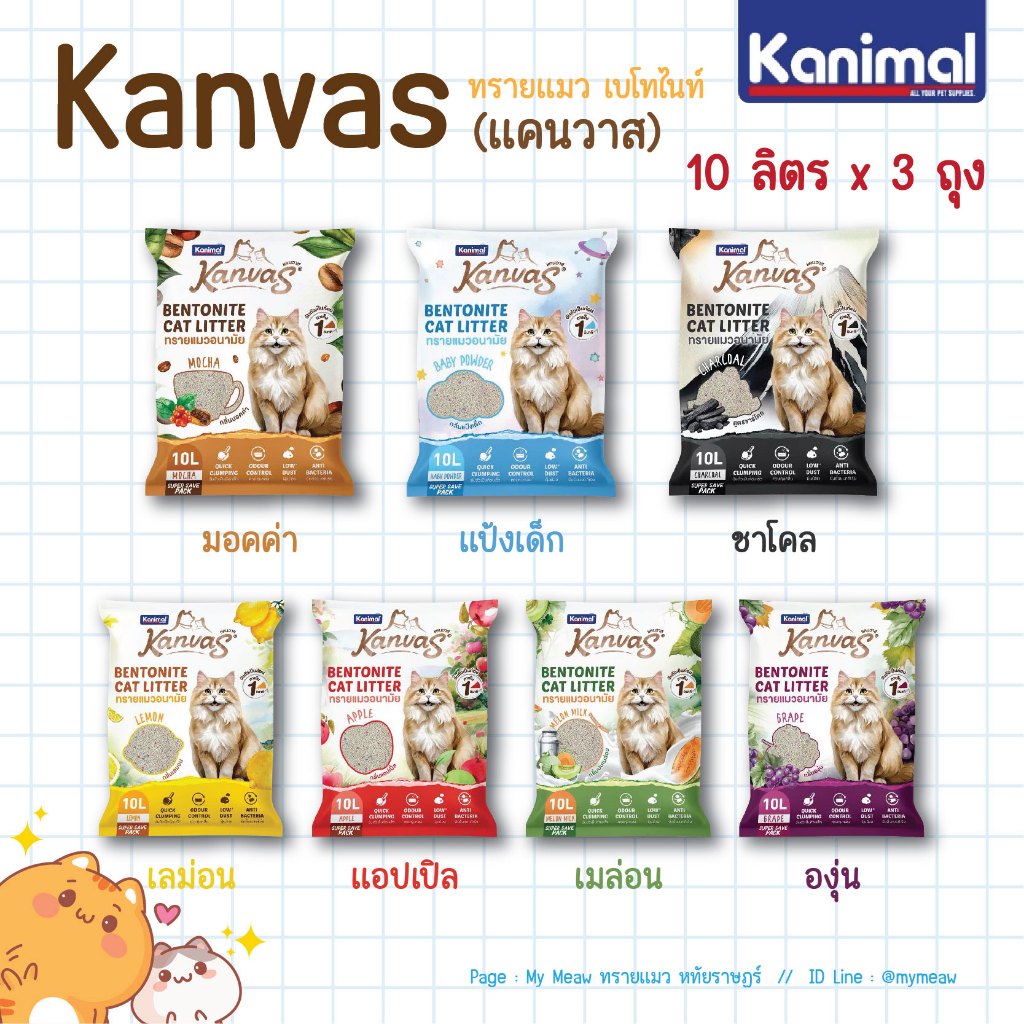 ทรายแมว Kanvas 10 ลิตร x 3 ถุง กลิ่นกาแฟ คุ้มค่า ดับกลิ่นเยี่ยมจริงหรือ