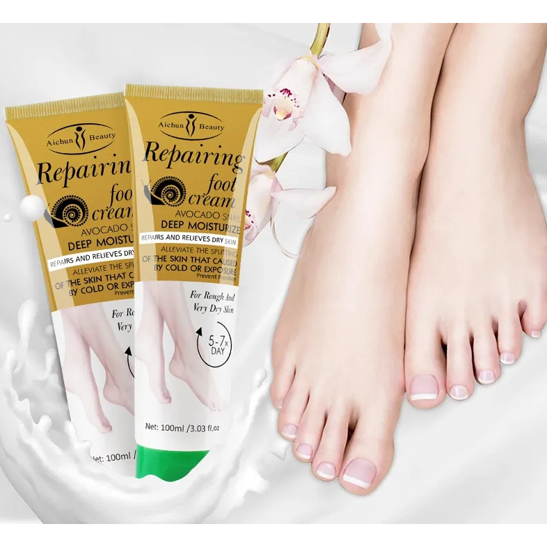 Aichun beauty ครีมบำรุงส้นเท้าแตกบำรุุงผิวเท้าให้เนียนนุ่มช่วยดูแลป้องกันรอยแตกด้าน 100 g