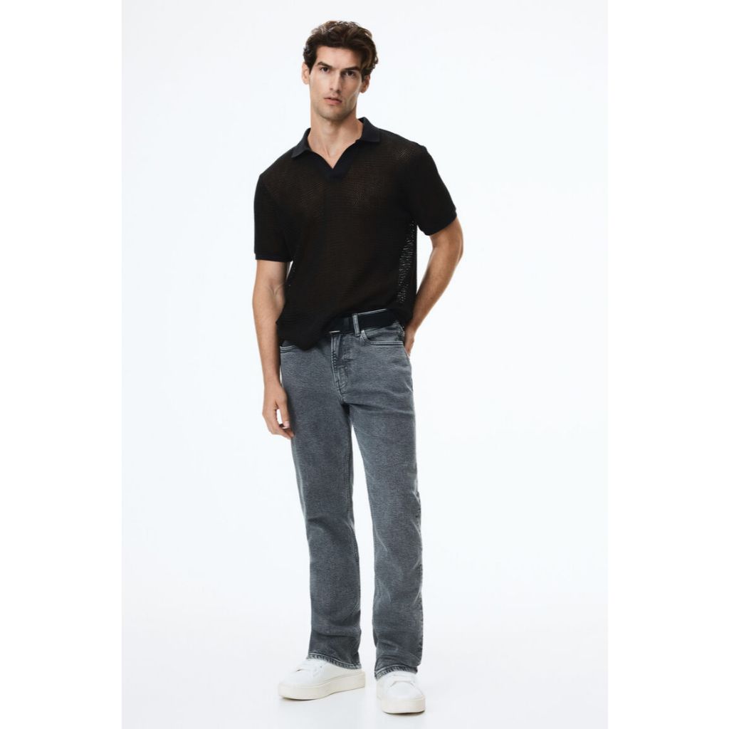 H&M(เอชแอนด์เอ็ม) กางเกงยีนส์เอวปกติทรงตรง Men Straight Regular Jeans 1008549_15