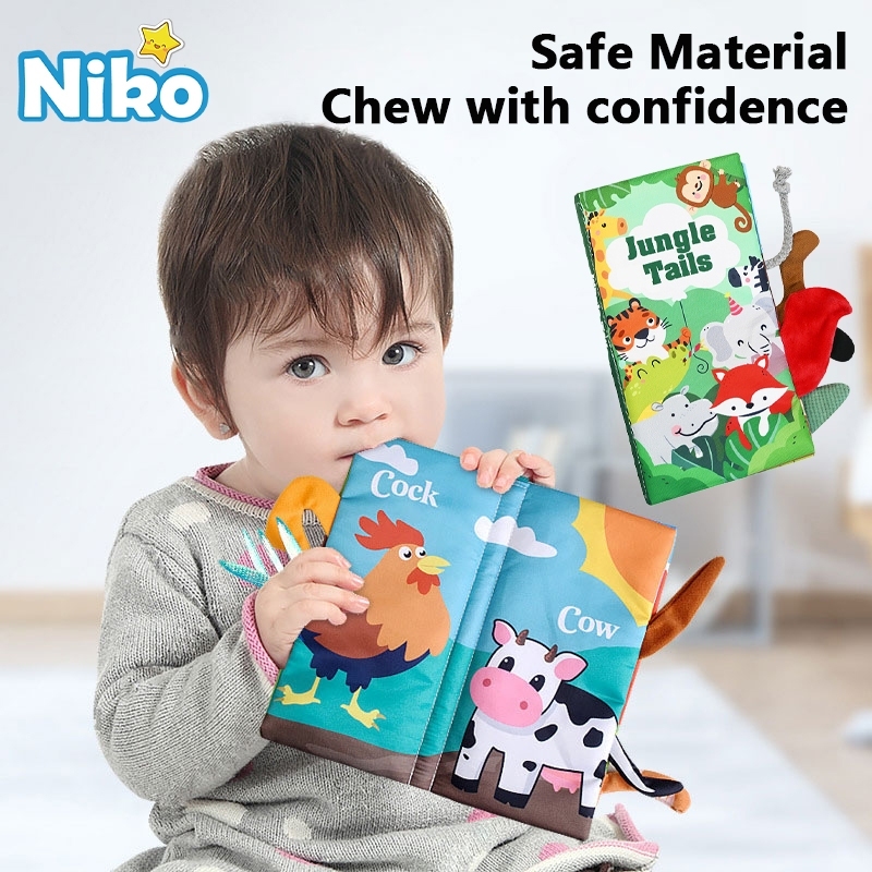 NIKO หนังสือนุ่มสำหรับทารก | มีเสียงกรุบกรับ กระฉิบ | ฝึกประสาทสัมผัส | ของขวัญเด็กแรกเกิด