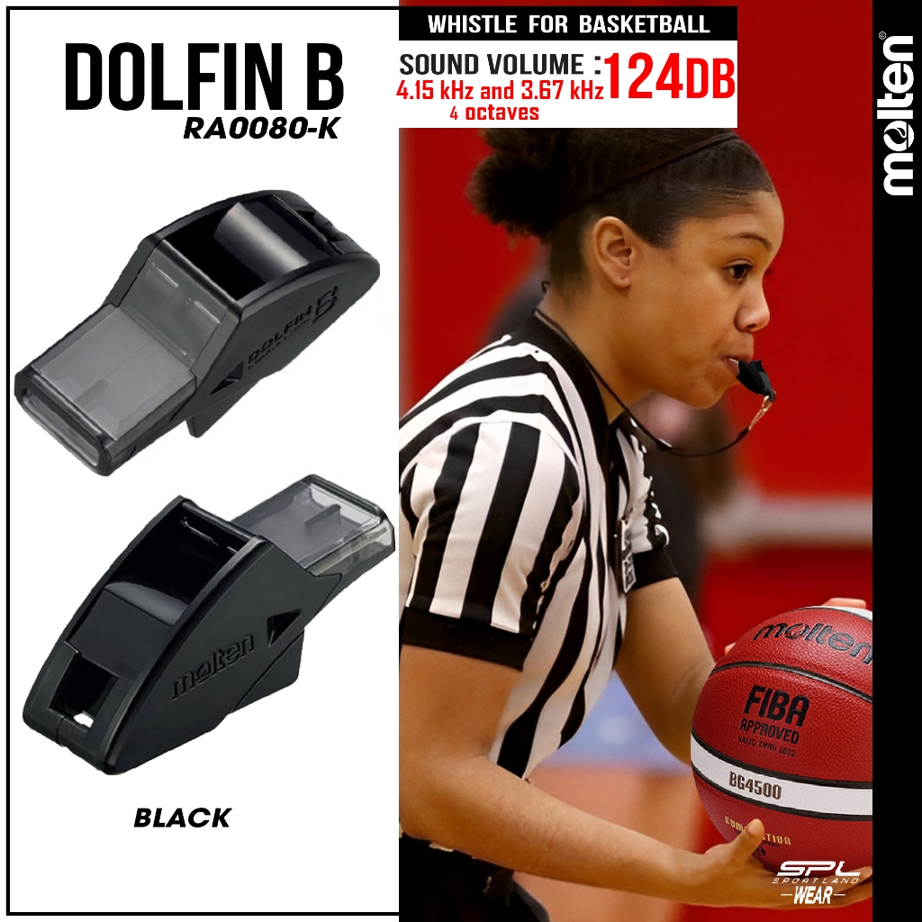 MOLTEN นกหวีดบาสเกตบอล นกหวีดกีฬา นกหวีดฉุกเฉิน Dolfin B Whistle Basketball jp RA0080-K (410)