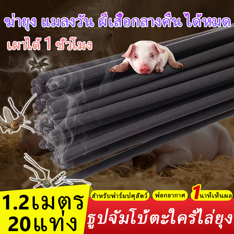 ปลอดภัยสำหรับเด็ก และสตรีมีครรภ์ ยาจุดกันยุง 1.2เมตร 20แท่ง ธูปไล่ยุง ธูปจัมโบ้ตะใครัไล่ยุง ยากันยุง ไล่ยุงเห็นผลแน่นอน