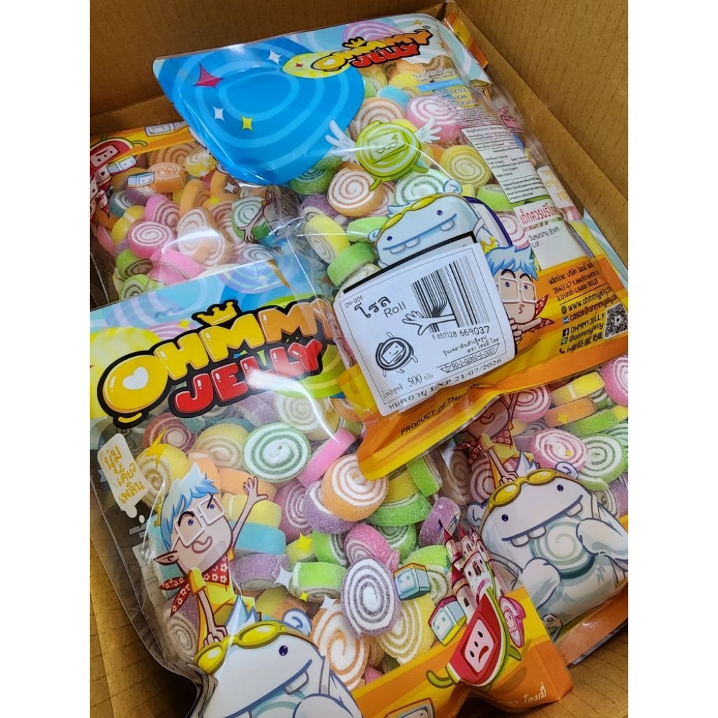 OhmmyJelly 500g l โรล โอมมี่เยลลี่ กัมมี่เยลลี่ [คละรสผลไม้] นุ่มอร่อย - รูปที่ 4