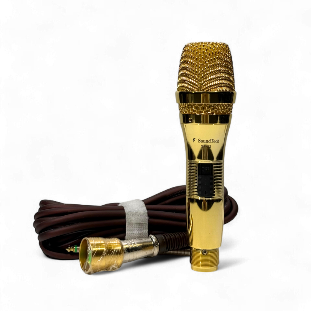 SOUNDTECH SF12 Dynamic Microphone ไมโครโฟนแบบสาย ไมค์สาย ยาว 5 เมตร ไมค์ทองคำ