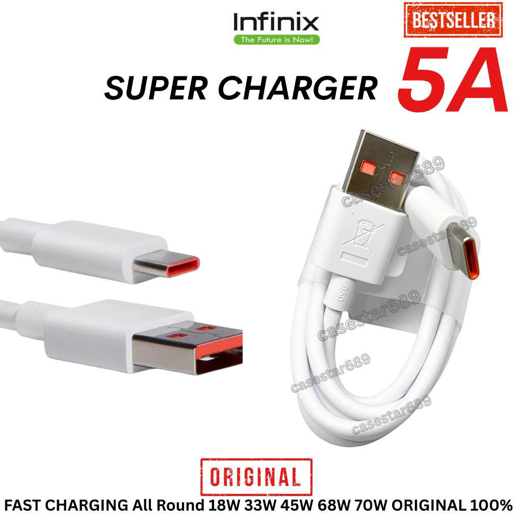สายชาร์จ Infinix 5A Type-C แท้ศูนย์ | ชาร์จเร็ว Super Fast Charge สายชาร์จเร็ว  อะไหล่มือถือ Infinix พร้อมส่ง
