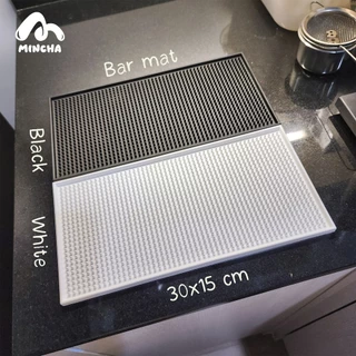 Bar Mat แผ่นยางกันลื่น 15x30 cm สีขาว/ดำ