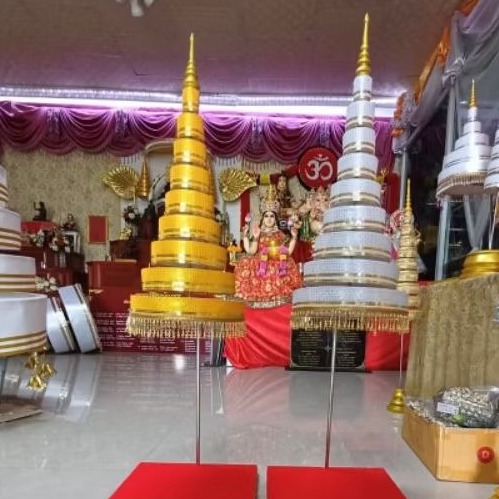 ฉัตร เหนือเศียรพระประธาน 9 ชั้น ฐานล่างกว้าง 5 นิ้ว งานสั่งทำพิเศษ พร้อมดอกจำปา