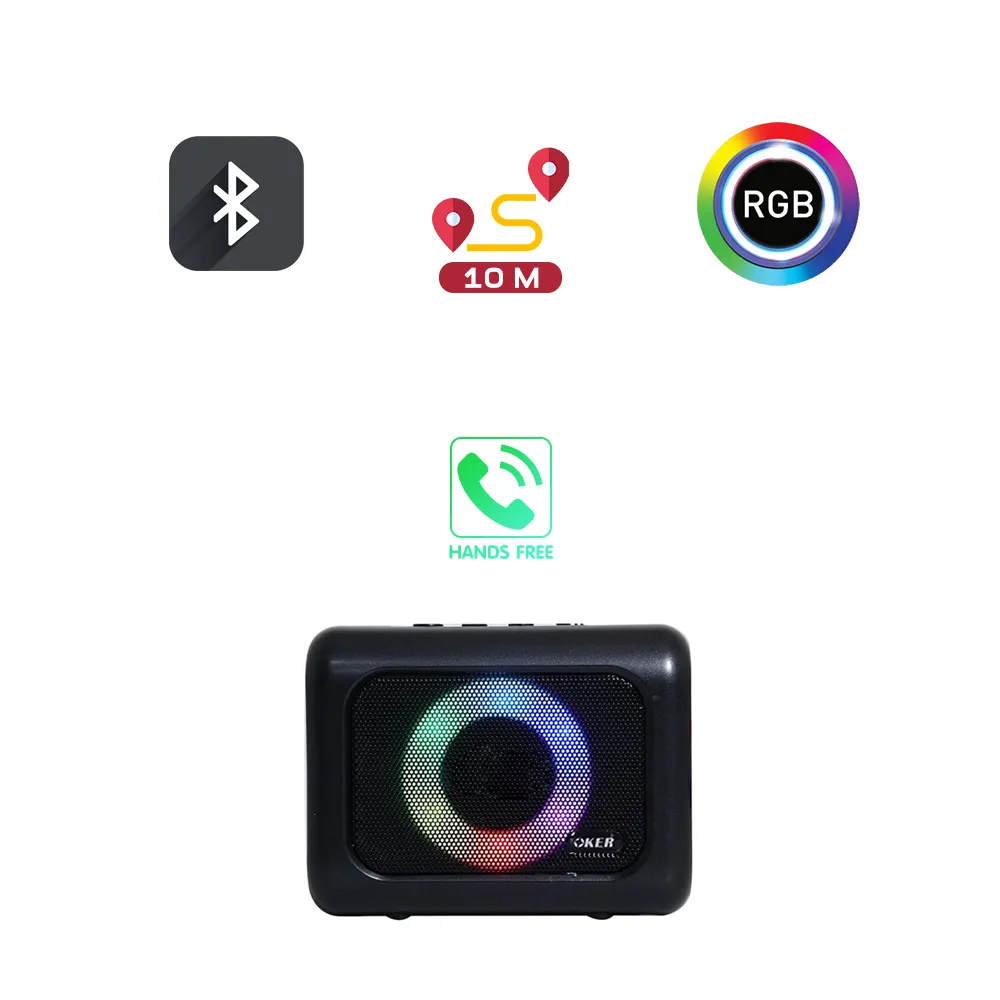 OKER ลำโพงพกพาไร้สายไฟ RGB รุ่น T68