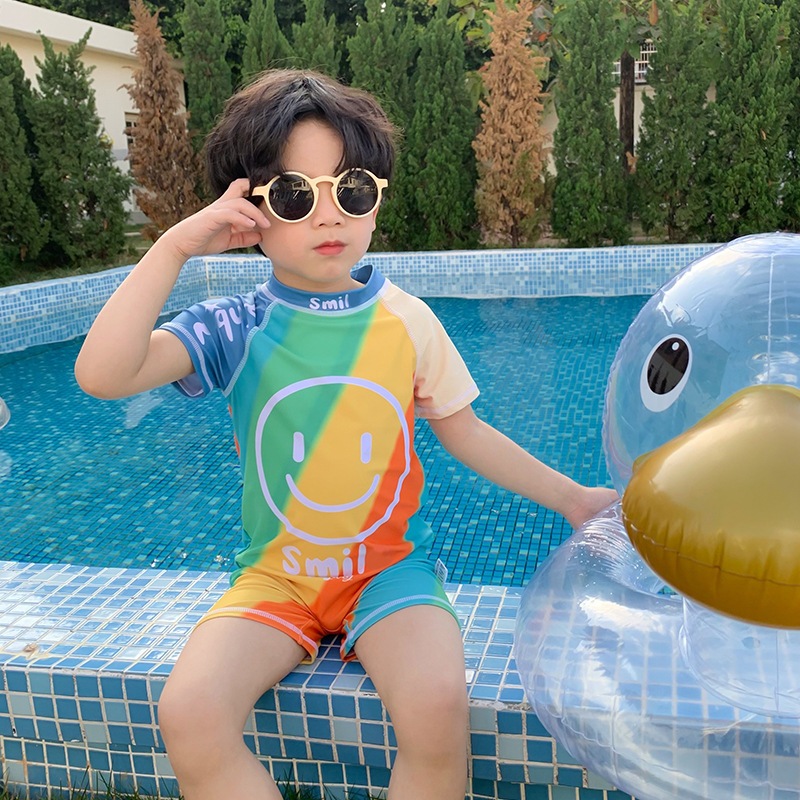 jqk ชุดว่ายน้ำวันพีซเด็กน่ารักๆ สีสันสดใส ใส่ได้ทั้งชายและหญิง รุ่น 0759