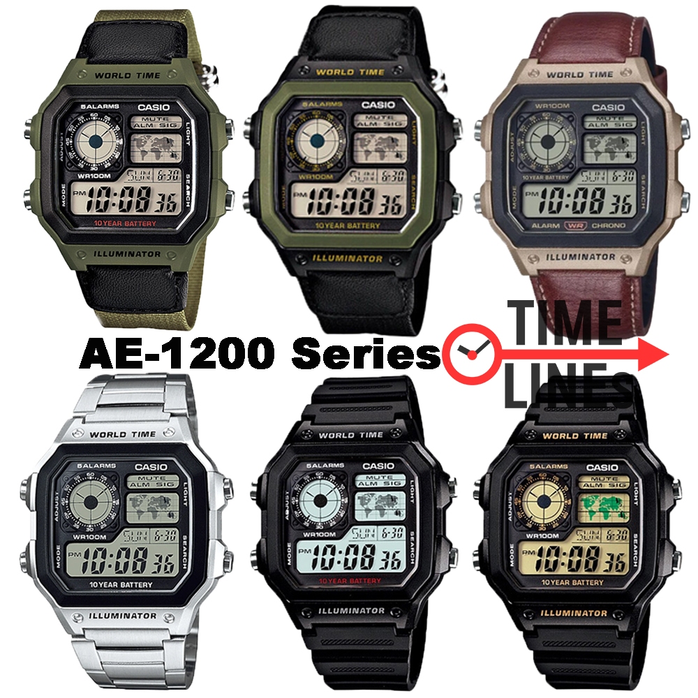 !!ประกัน1ปีและกล่อง CMG!! CASIO รุ่น  AE-1200WH-1A AE-1200WH-1B AE-1200WHD-1V AE-1200WHL-5A นาฬิกาข้
