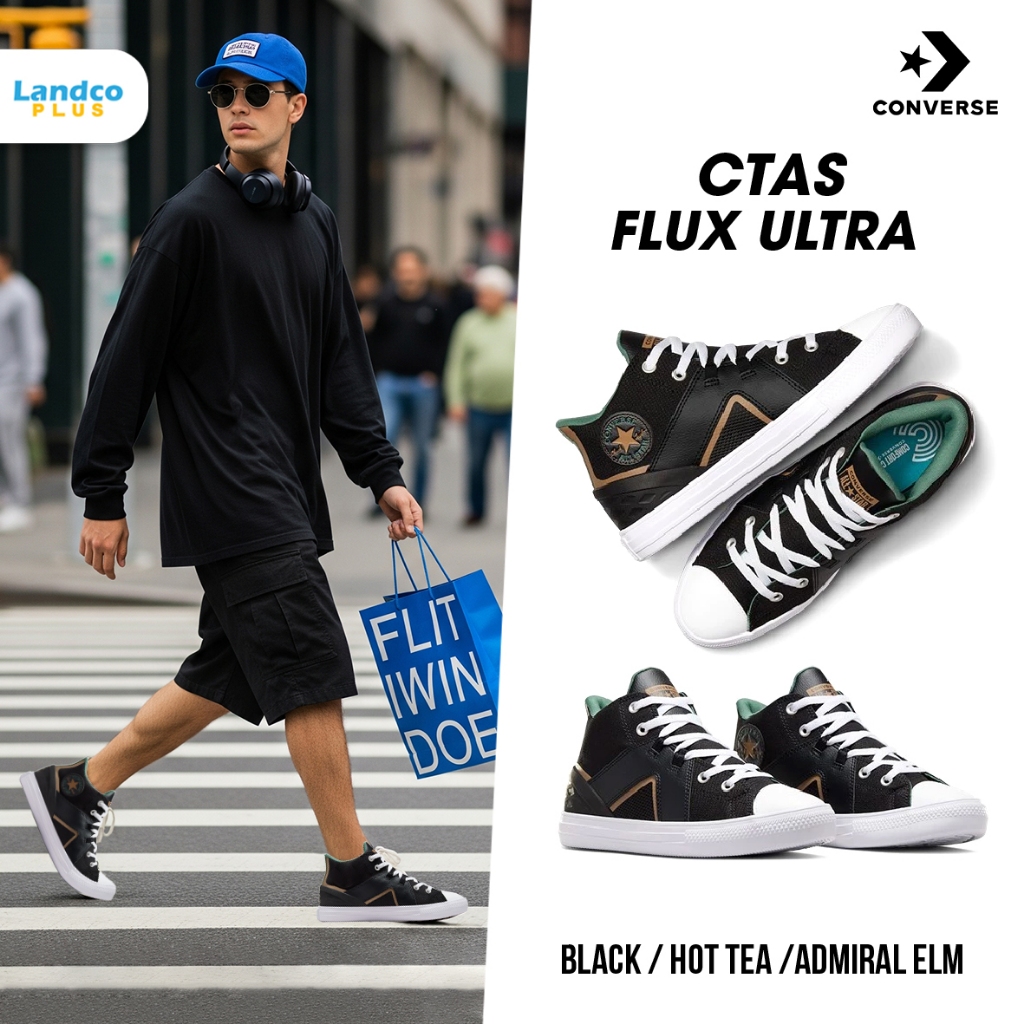 Converse คอนเวิร์ส รองเท้าผ้าใบ รองเท้าลำลอง M Chuck Taylor All Star Flux Ultra MID A06593CMS4BKXX (2800)