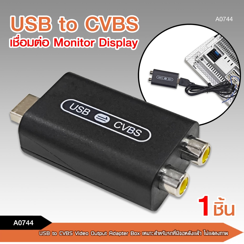 caraudio2560 USB TO CVBS OUTPUT ADAPTER BOX กล่องแปลงสัญญาณวีดีโอ สำหรับจอ Androidมี2รุ่นให้เลือก