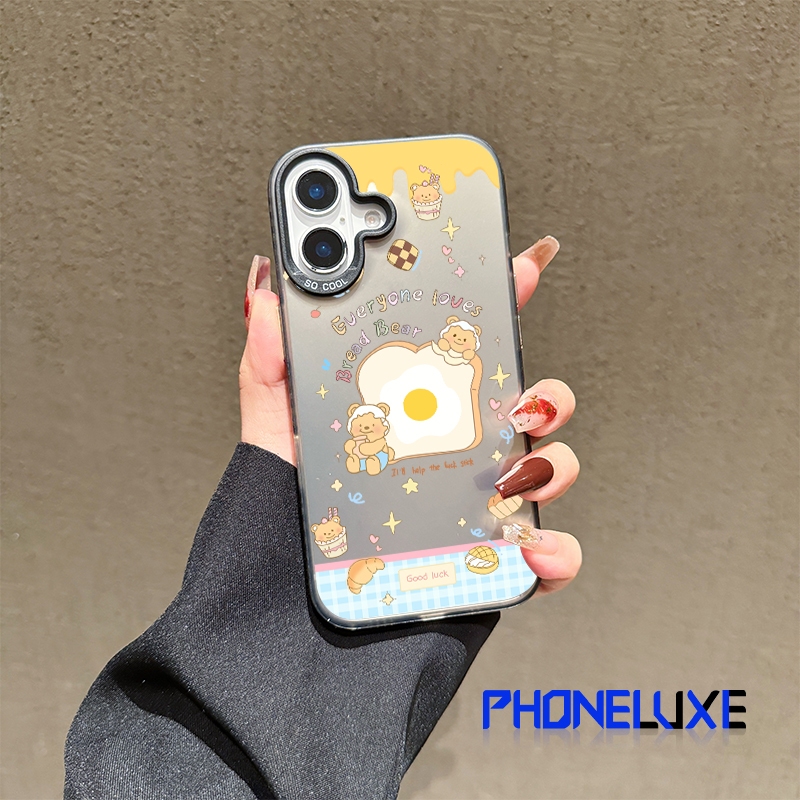 น่ารักจัง ไข่หมี การ์ตูนดูเดิล เคสไอโฟน iPhone 12 13 15 11 14 Pro Max 8 14 7 15 Plus X