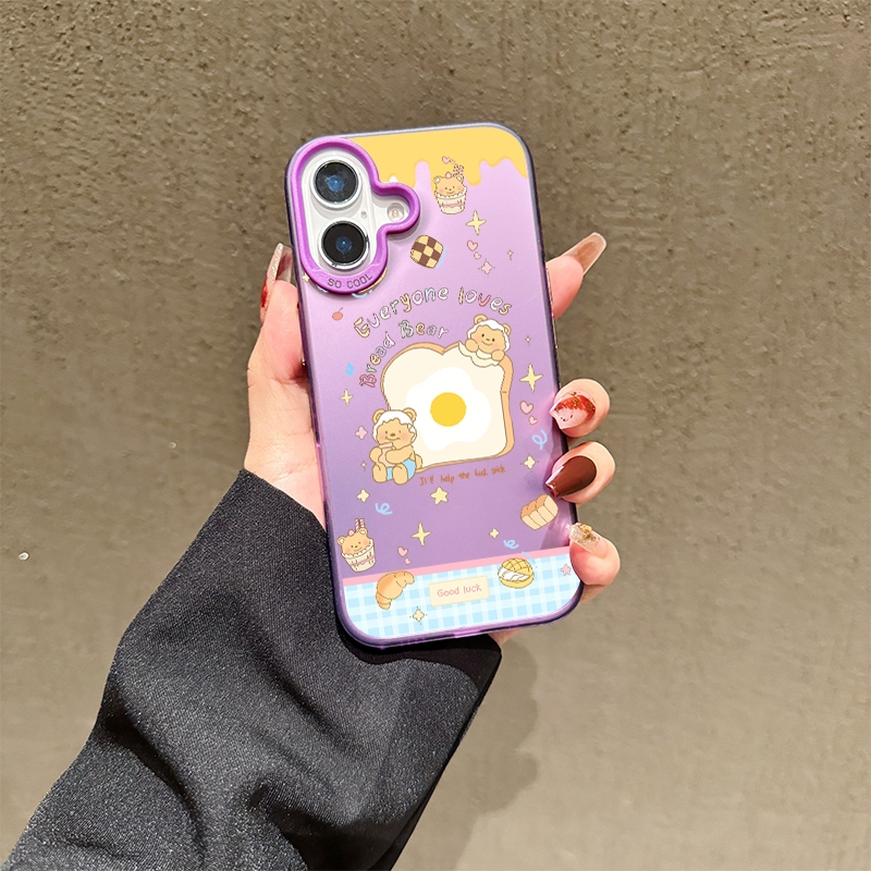 น่ารักจัง ไข่หมี การ์ตูนดูเดิล เคสไอโฟน iPhone 12 13 15 11 14 Pro Max 8 14 7 15 Plus X - รูปที่ 2