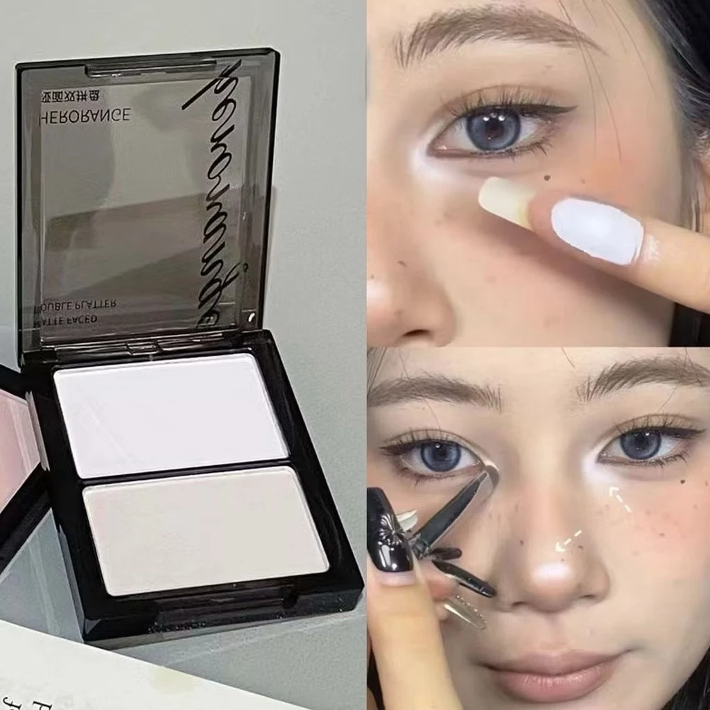 M482 HERORANGE พาเลตต์คอนทัวร์ไฮไลท์ 2 สี เนื้อแป้งบางเบา แบบแมตต์ ช่วยให้ใบหน้า ดวงตา จมูก ดูกระจ่างใส