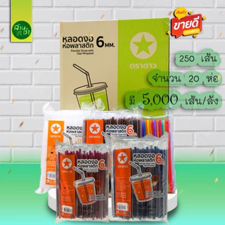 หลอดงอ 6 มิล ห่อพลาสติก ยกลัง ( 250 เส้น x 20 ห่อ = 5000 เส้น )