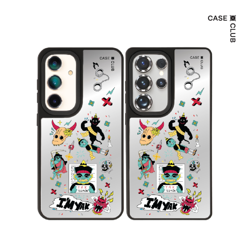 CaseClub เคส ซัมซุง เคส Samsung เคส กระจก ลาย Thai Yak สำหรับ Galaxy S25 Ultra / S25 / S24 Ultra / S