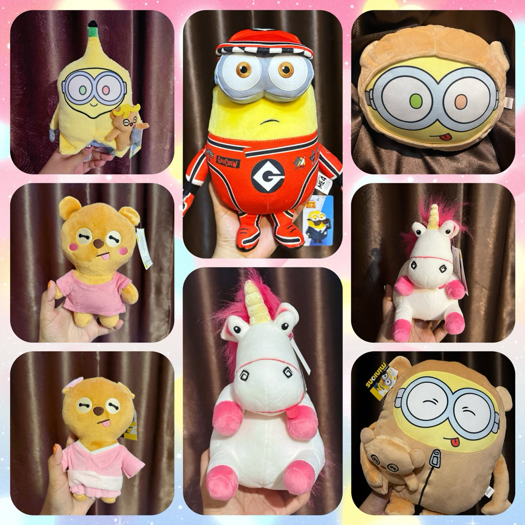 ✨พร้อมส่ง✨ตุ๊กตามินเนี่ยน ยูนิคอร์นและหมีทิม ลิขสิทธิ์แท้จากตู้คีบ Minions Despicable4