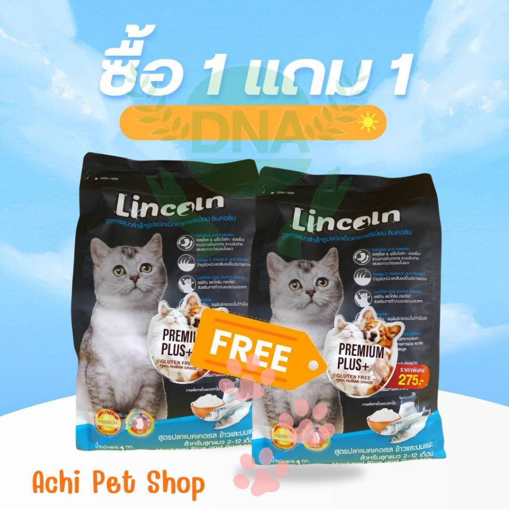 Lincolnลินคอล์น(สำหรับน้องแมวโตเต็มวัย1ปี+)1แถม1