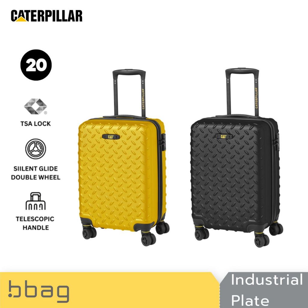 Caterpillar กระเป๋าเดินทาง 20 นิ้ว รุ่น INDUSTRIAL PLATE 83552 ถือขึ้นเครื่อง ล้อ 8 ล้อ TSA Lock [ดำ/เหลือง]