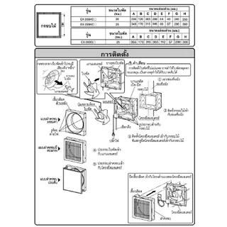 Mitsubishi พัดลมระบายอากาศ ติดผนัง 12 นิ้ว มีหน้ากากตะแกรง EX-30SKC7T