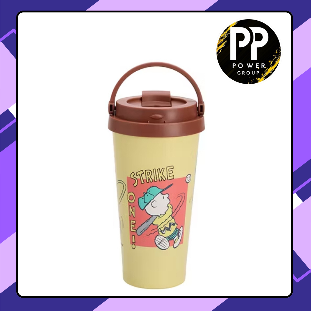 TORA รุ่น RK4051 SNOOPY25  สีแอปริคอท แก้วน้ำเก็บอุณหภูมิ พร้อมหูหิ้ว Snoopy ความจุ 450 มล.