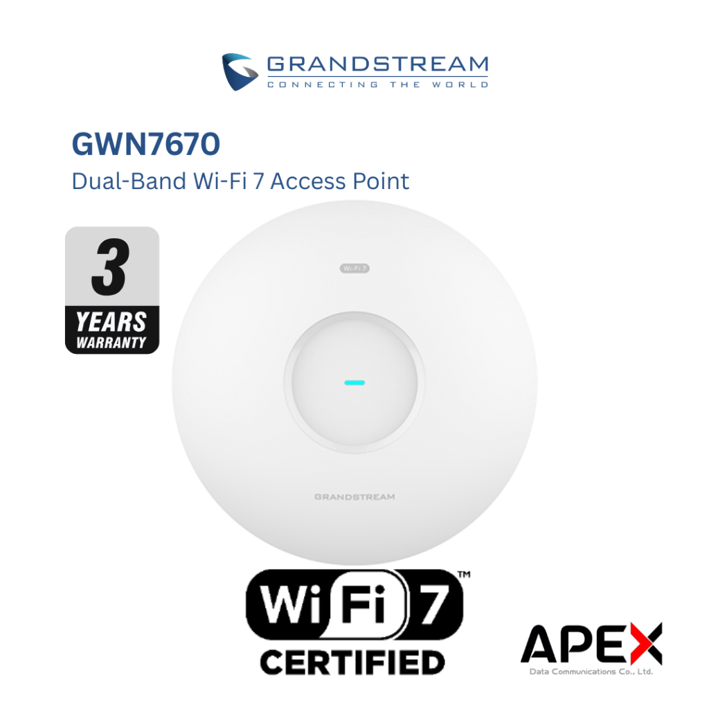[พร้อมส่งในไทย] Grandstream GWN7670 -2x2 Dual Band WiFi 7 Indoor Access Point