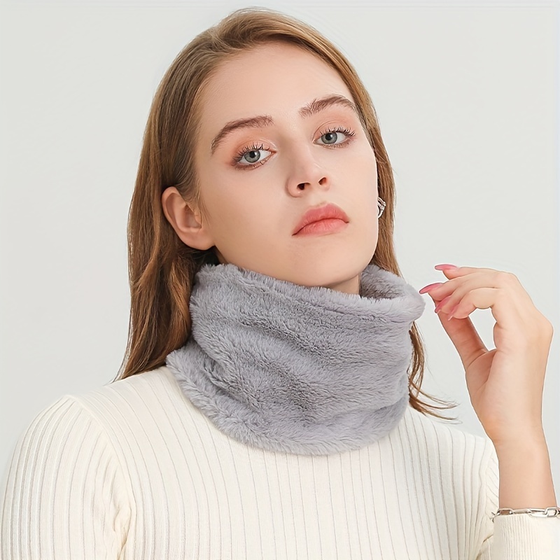 ผ้าพันคอ ผ้าฟลีซ ผ้าวูลถัก แบบหนา ให้ความอบอุ่น กันลม สําหรับฤดูหนาว