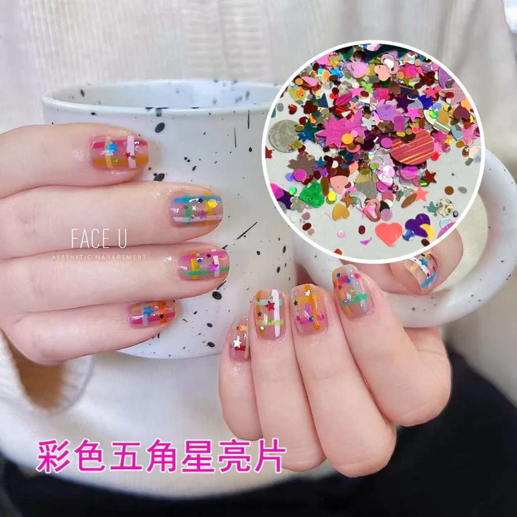 🌟กลิตเตอร์กสกเพลรแบบผสม ใช้สำหรับแต่งเล็บ ฝังลายในเล็บ หรือตกแต่งงานDIY