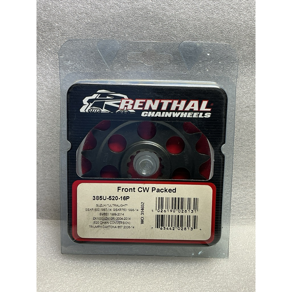 สเตอร์หน้า Renthal Kawasaki ZX-10R (ทุกปี), GSX-R1000 K1-K8, Hayabusa, Triumph (16 ฟัน / 520)