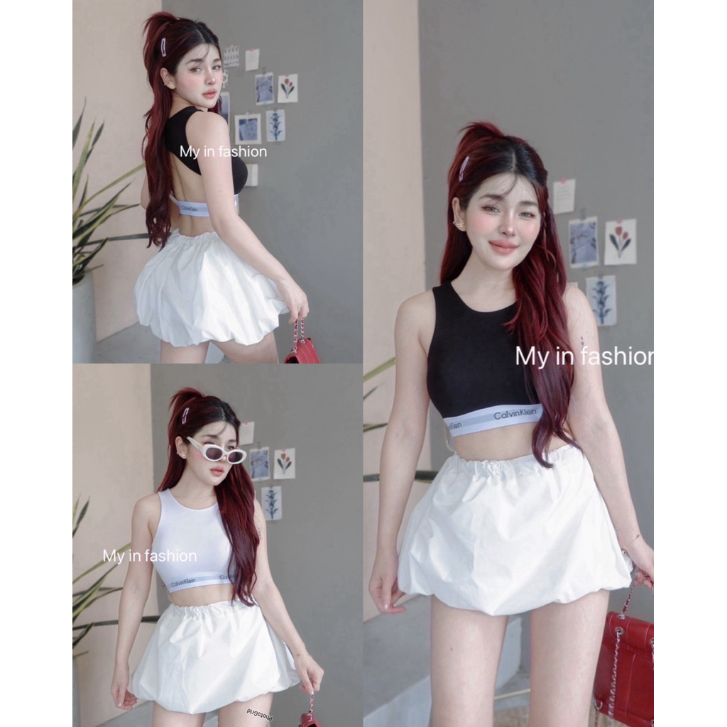 MNV STUDIO เสื้อครอปกล้าม ดีเทลแต่งขอบ