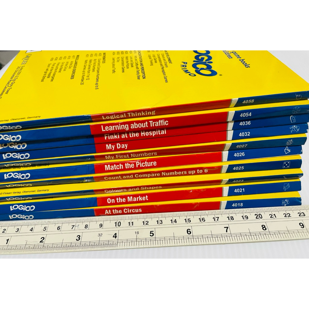 มือสอง สภาพดี ไม่ขาด ไม่มีขีดเขียน ชุดกิจกรรมเด็ก logico Primo 10 เล่ม 980 บาท