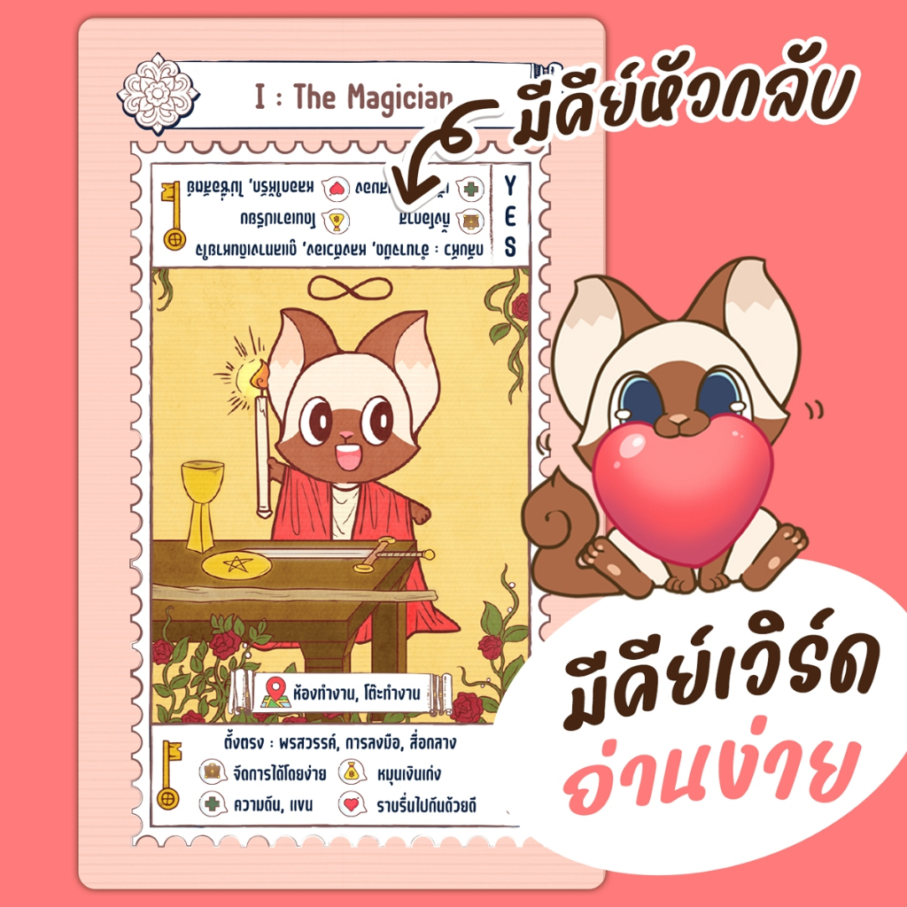 พร้อมส่ง The Mage Cat Lamood Tarot (พ่อมดน้อยละมุด) ไพ่หาของ