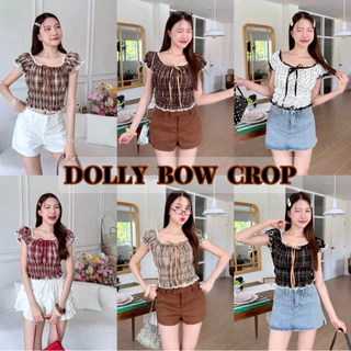 เสื้อแขนตุ๊กตาสาวอวบใส่ได้อกถึง 42 นิ้ว🎀Dolly Bow Crop🎀เสื้อครอปแขนตุ๊กตาแต่งลูกไม้ เสื้อสงกรานต์ เสื้อผ้าผู้หญิง