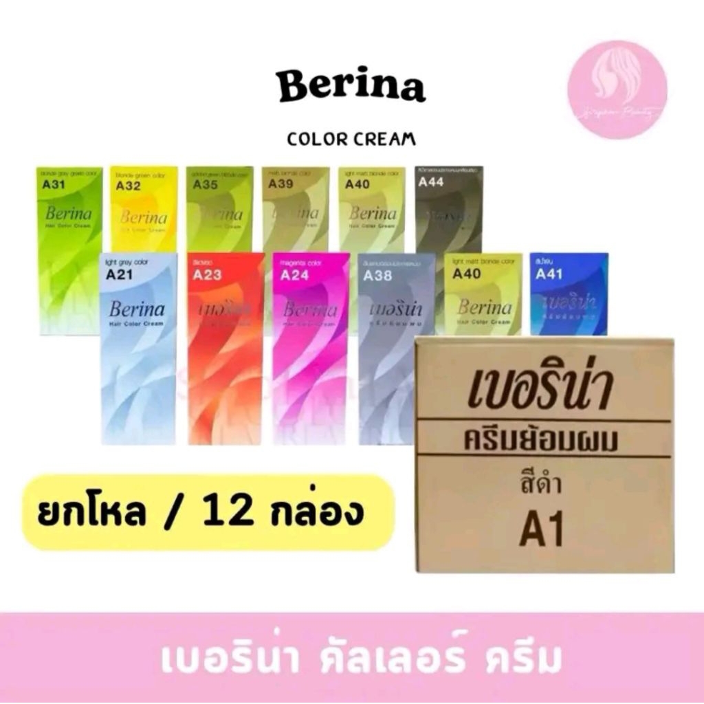 (ยกลังมี12กล่อง) เบอริน่า Berina A3 - A47 ยาย้อมผม สีย้อมผม 60ml( 006 )